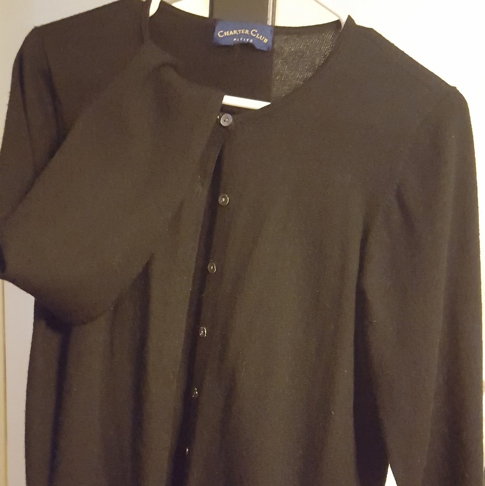 Women's Petite Small black over throw